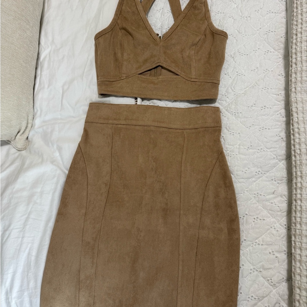 Bebe Two-Piece Suade Set - image 1